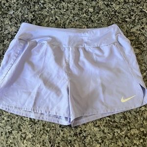 Nike Women's Dri-FIT 3'' Running Shorts in Light Thistle